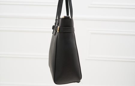 TRU TRUSSARDI Kožená kabelka černá -