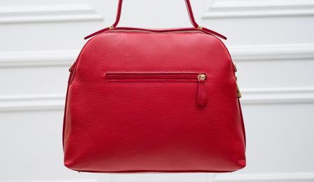 Dámská kožená kabelka 2 zipy - červená -