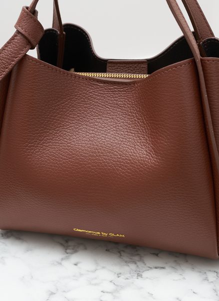 Real leather handbag Glamorous by GLAM - Brown -
