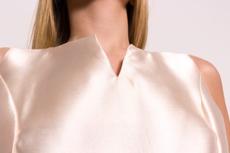Vestido de mujer con corte en A Due Linee - Beige -