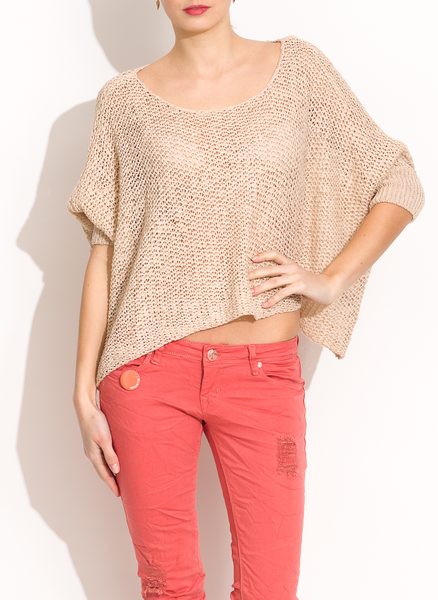 Damski sweter - beżowy -