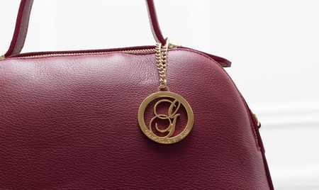 Bolso de cuero de mano para mujer Glamorous by GLAM - Borgoña -