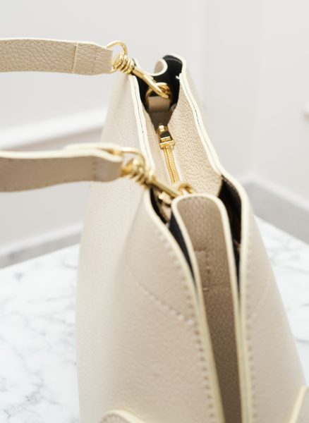 Real leather shoulder bag Glamorous by GLAM - Beige -