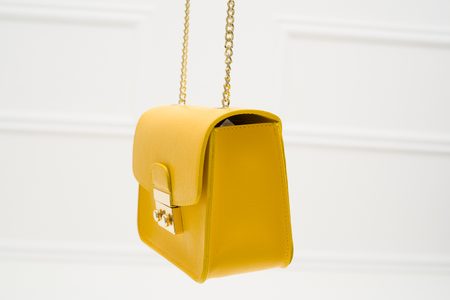 Real leather crossbody bag Glamorous by GLAM - Yellow -