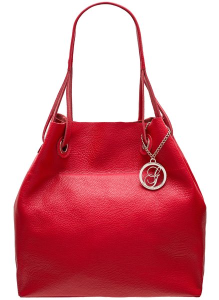 Damska skórzana torebka na ramię Glamorous by GLAM - czerwony -