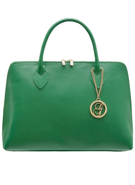 Dámská kožená kabelka ze safiánové kůže - zelená -