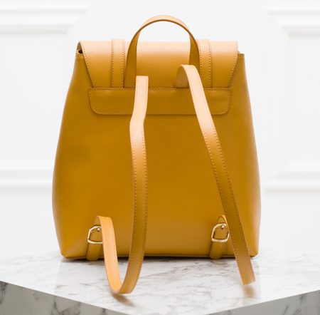 Real leather backpack Glamorous by GLAM - Yellow -