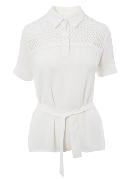 Top damă Due Linee - Albă -