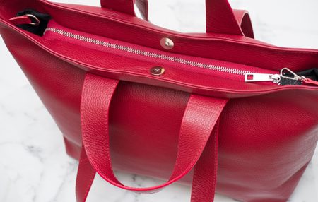 Real leather shoulder bag Glamorous by GLAM - Red -