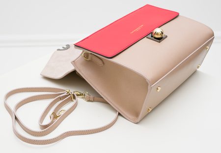 Elegantní kabelka do ruky růžovo - červená střední -