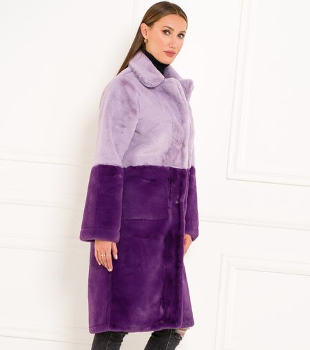 Cappotto Teddy donna Due Linee - Viola -