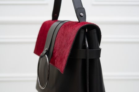 Real leather handbag Glamorous by GLAM - Wine -