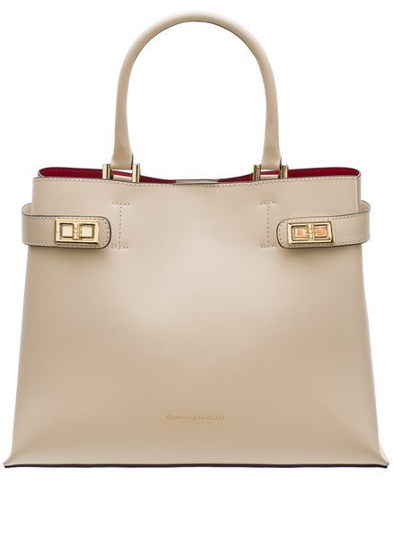 Borsa a mano da donna in pelle Glamorous by GLAM - Beige -