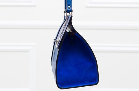 Dámske luxusné kabelka do ruky strieborné zapínanie - kráľovská modrá -