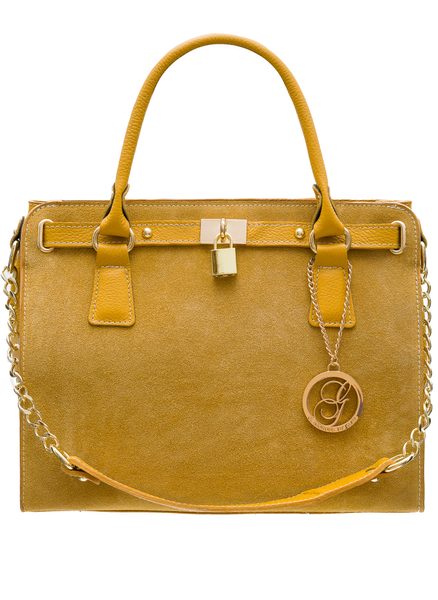 Real leather handbag Glamorous by GLAM - Yellow -