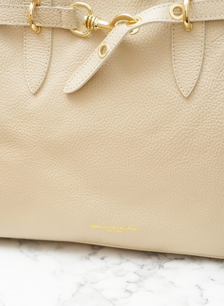 Kožená kabelka přes rameno béžová -