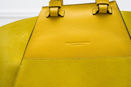 Real leather shoulder bag Glamorous by GLAM - Yellow -