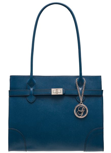 Real leather shoulder bag Glamorous by GLAM - Blue -