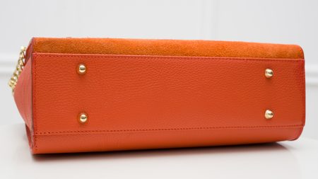 Real leather handbag Glamorous by GLAM - Orange -