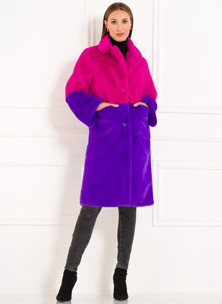 Női teddy kabát Due Linee - Rózsaszín -