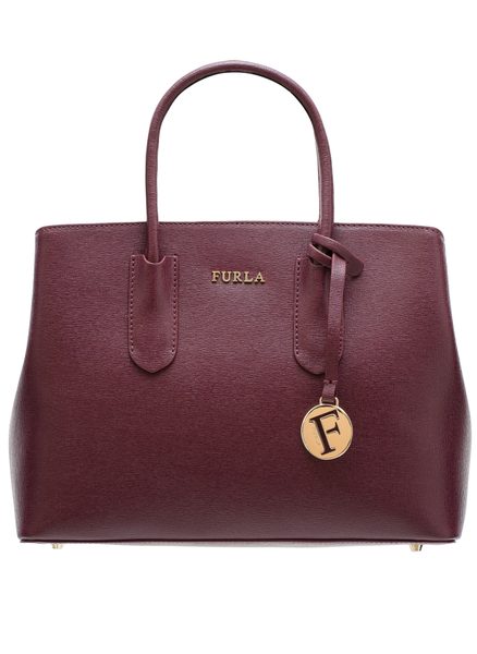 Real leather handbag Furla - Wine -