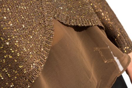 Dámský svetr skládaný hnědý -