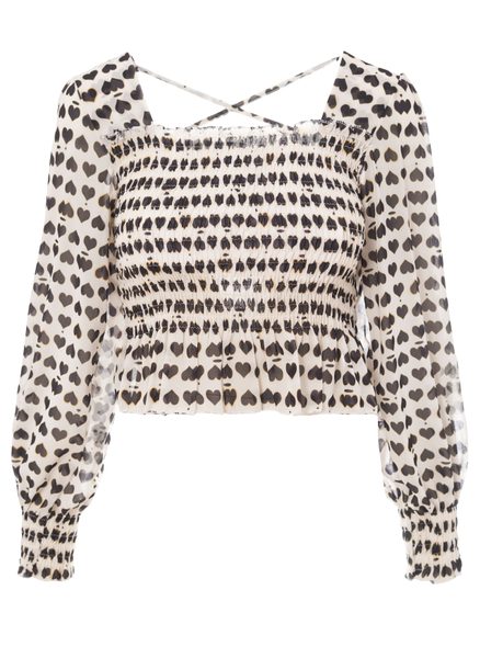 Top donna Glamorous by Glam - Bianco - nero -