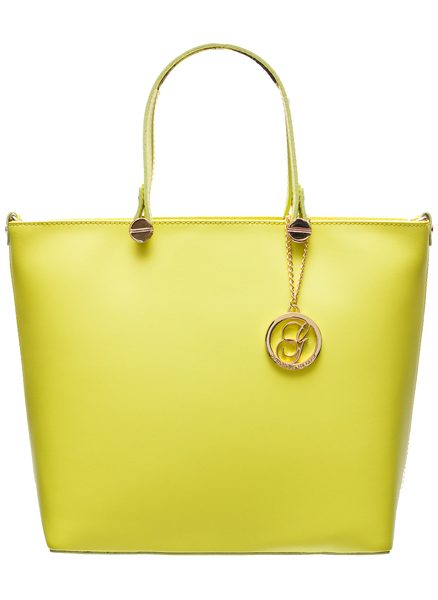 Damska skórzana torebka do ręki Glamorous by GLAM - żółty -