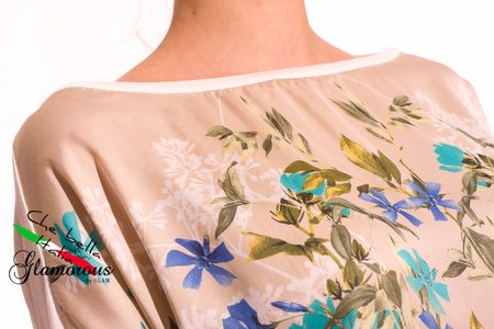 Tunika motiv květiny béžová -