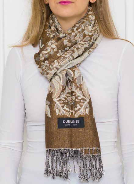 Foulard donna Due Linee - Marrone -