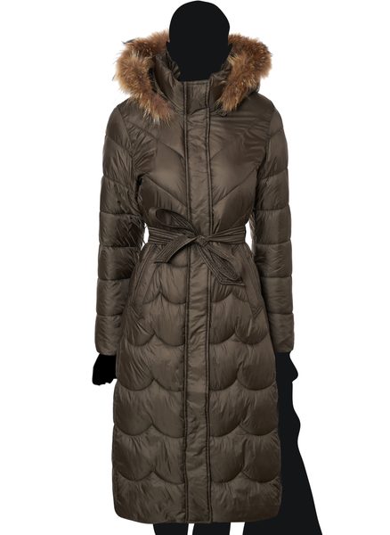 Winter jacket Winter jacket with real fox fur Due Linee - Green -