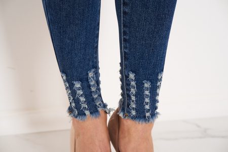 Jeansy dla kobiet - niebieski -