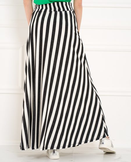 Dámská dlouhá sukně s pruhy černo - bílá -