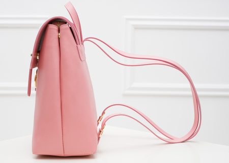 Mochila de mujer de cuero genuino Glamorous by GLAM - Rosa -