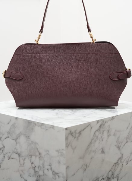 Real leather shoulder bag Glamorous by GLAM - Wine -