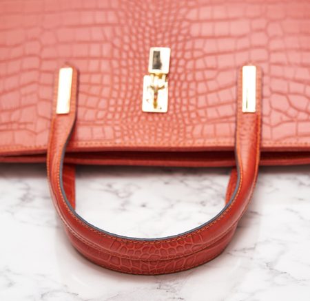 Real leather handbag Glamorous by GLAM - Orange -