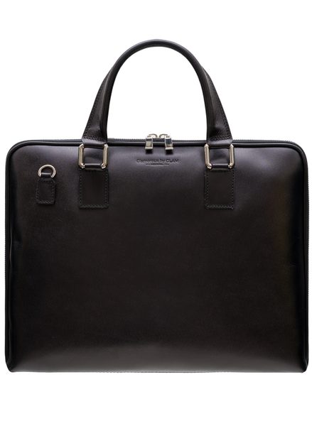 Elegantní kožená unisex kabelka černá -