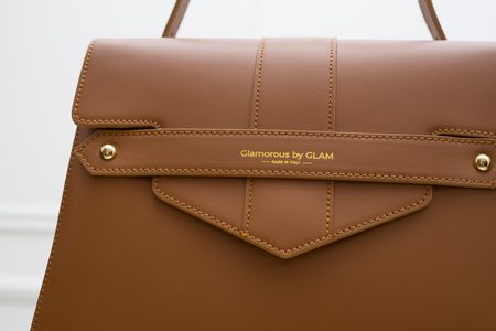 Damska skórzana torebka do ręki Glamorous by GLAM - brązowy -