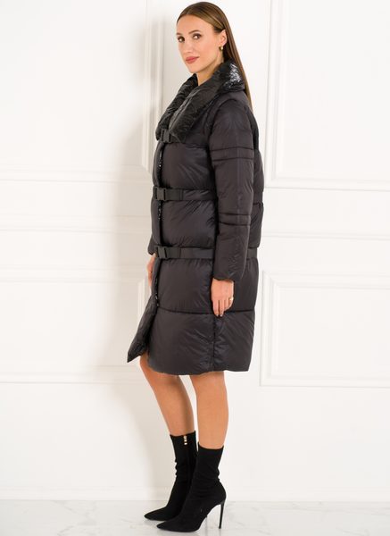 Dámska zimná oversize bunda s prackami čierna -