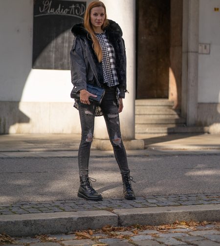 Damska kurtka zimowa Due Linee - czarny -