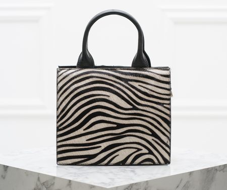 Borsa a mano da donna in pelle Glamorous by GLAM - Bianco - nero -