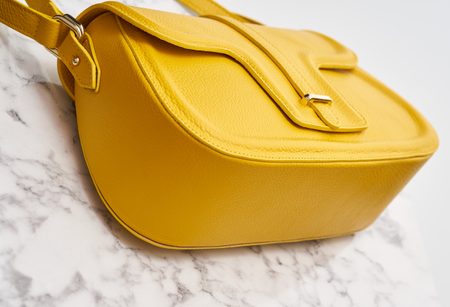 Real leather shoulder bag Glamorous by GLAM - Yellow -