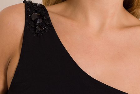 Vestido largo de mujer Due Linee - Negro -