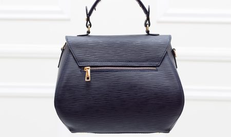 Dámska malá luxusná kabelka so zipsom okolo - tmavá modrá -