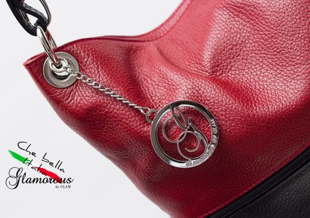 Real leather shoulder bag Glamorous by GLAM - Red -