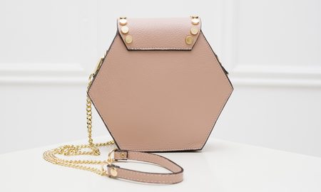 Damska skórzana crossbody torebka Glamorous by GLAM - różowy -