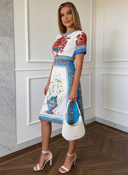 Midi dress Due Linee - Blue -