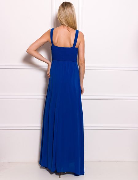 Damska długa sukienka Due Linee - niebieski