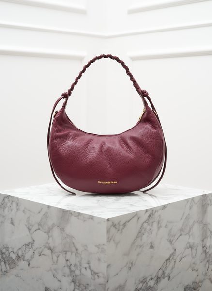 Real leather shoulder bag Glamorous by GLAM - Wine -