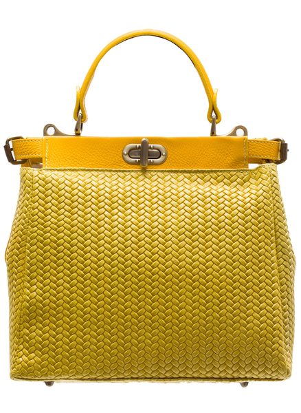 Real leather handbag Glamorous by GLAM - Yellow -